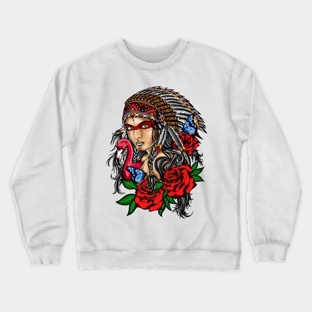 Indian War Women Crewneck Sweatshirt by aleoarts